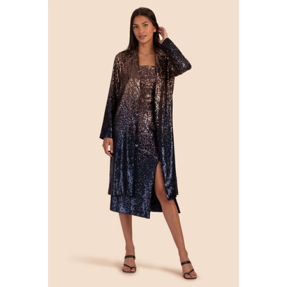 💕TRINA TURK💕 Stella Dress ~ Supernova Sequin Moonstone/Midnight Ombre 8 NWT - Picture 7 of 16